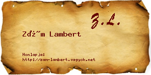 Zám Lambert névjegykártya